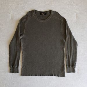 DOUBLE RL Ralph Lauren Men's Waffle-Knit Crewneck Shirt (XL) Gray